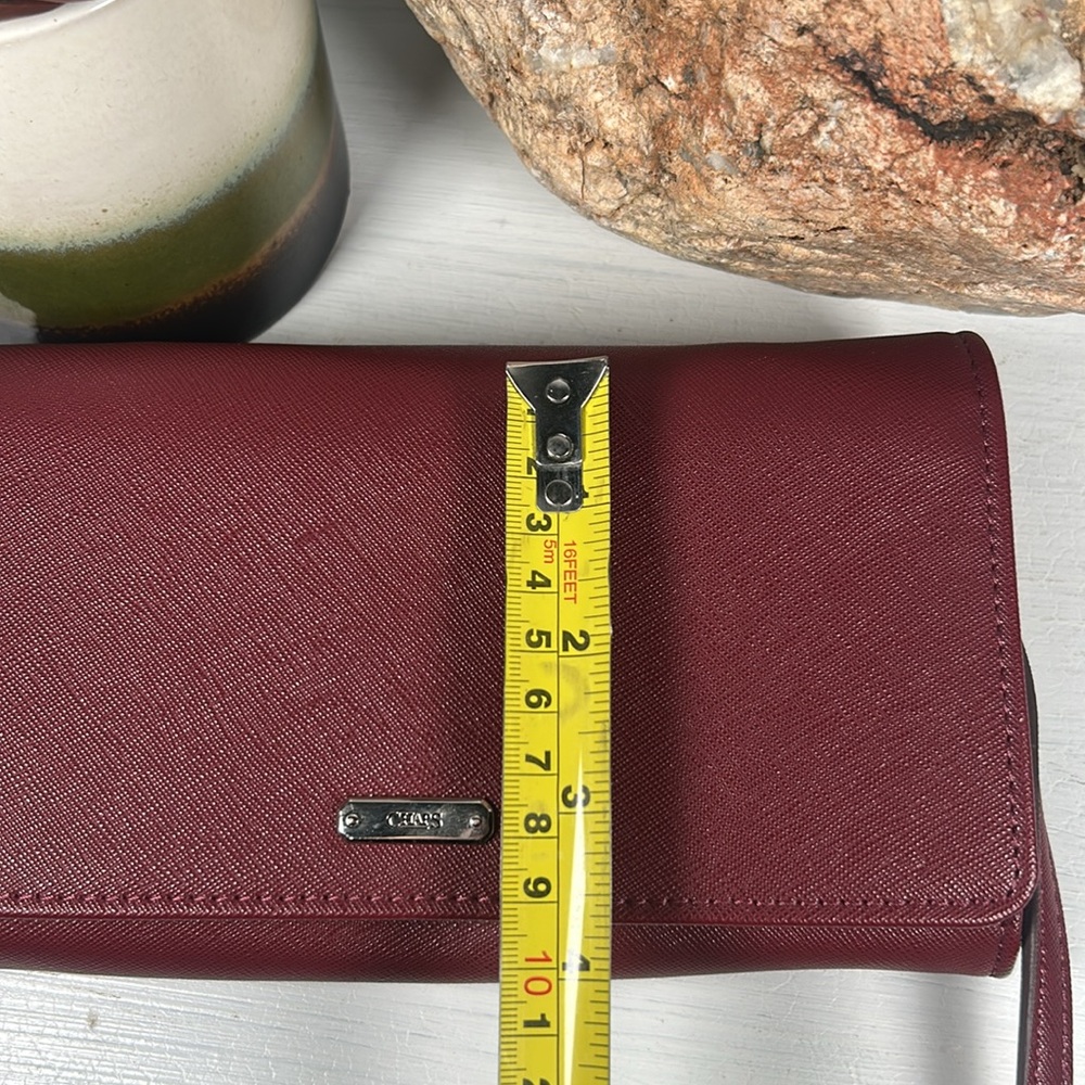 NWOT CHAPS Crossbody Wallet Removable Strap Burgundy Red CHAPS Purse - Picture 14 of 15